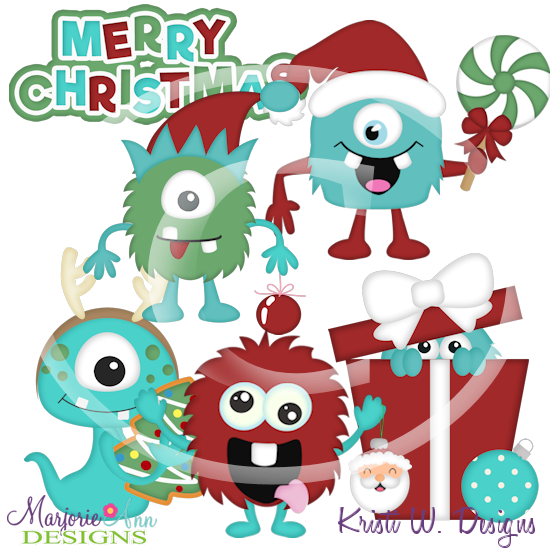 Christmas Monsters 2 SVG Cutting Files Includes Clipart - Click Image to Close